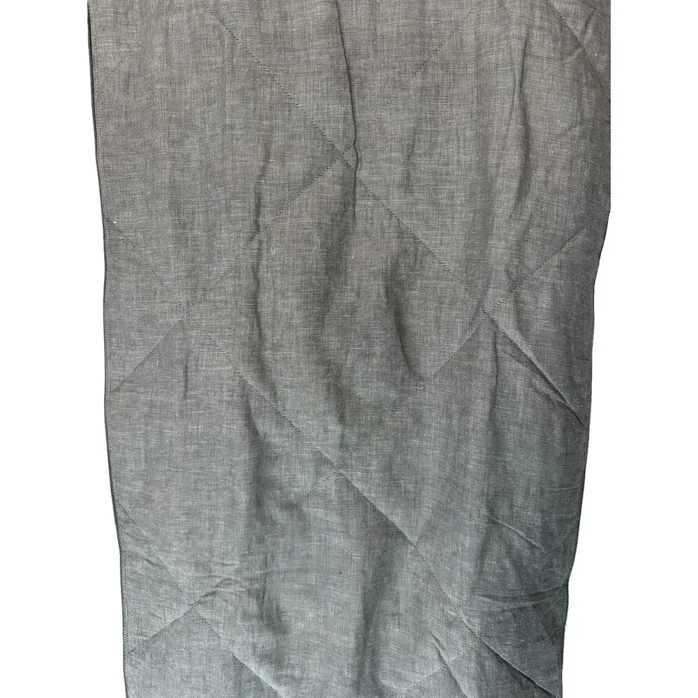 Pottery Barn Gray Home‎ Decor Linen Cotton Silk Quilted King Pillow Sham Cover
